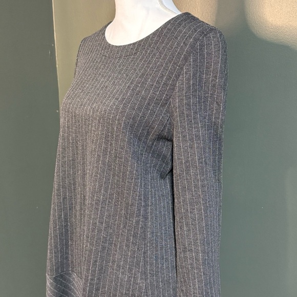 J.Jill Women’s Gray Pinstripe Ponte Knit Dress – Size M - Picture 2 of 6